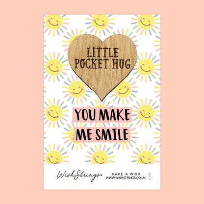 Pocket Hug - You Make Me Smile | Thoughtful Appreciation Gift | Keepsake Token for Sending Hugs, Thank You & Someone Special
