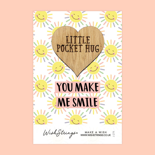 Pocket Hug - You Make Me Smile | Thoughtful Appreciation Gift | Keepsake Token for Sending Hugs, Thank You & Someone Special