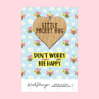 Pocket Hug - Don’t Worry, Bee Happy | Adorable Bee Theme Gift for Positivity & Joy | Keepsake Token for Sending a Hug, Support & Happiness