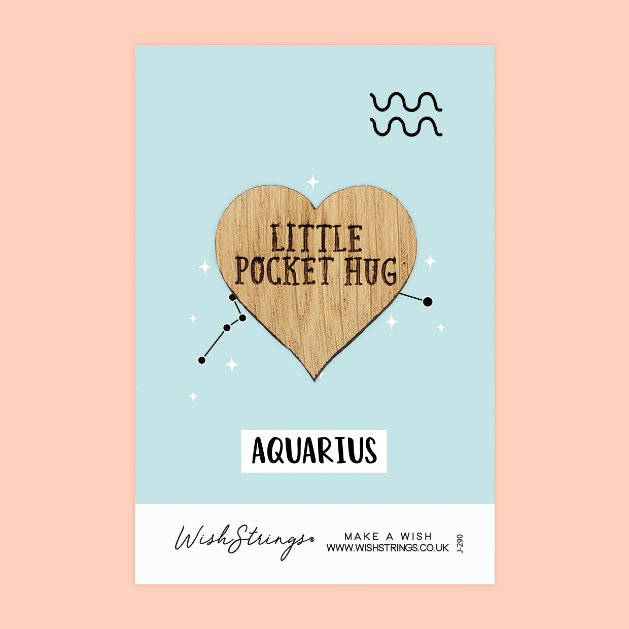 Pocket Hug - Aquarius Star Sign | Zodiac & Horoscope Birthday Gift | Keepsake Token for Astrology Lovers & Aquarius Birthdays
