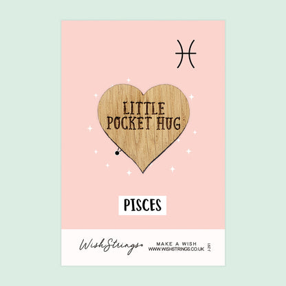 Pocket Hug - Pisces Star Sign | Zodiac & Horoscope Birthday Gift | Keepsake Token for Sending Hugs & Astrology Lovers