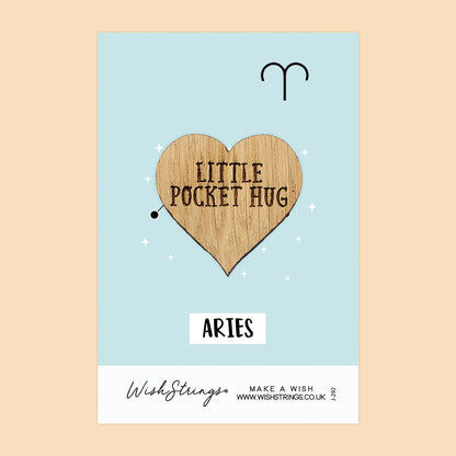 Pocket Hug - Aries Star Sign | Zodiac & Horoscope Birthday Gift | Keepsake Token for Astrology Lovers & Aries Birthdays