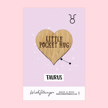 Pocket Hug - Taurus Star Sign | Zodiac & Astrology Birthday Gift | Keepsake Token for Sending Hugs & Celebrating a Taurus Birthday