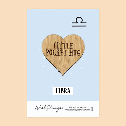 Pocket Hug - Libra Star Sign | Zodiac & Horoscope Birthday Gift | Keepsake Token for Sending Hugs & Astrology Lovers