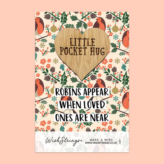 Pocket Hug - Robins Appear When Loved Ones Are Near | Thoughtful Sympathy Gift | Keepsake Token for Sending Hugs & Comforting Remembrance