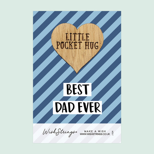 Pocket Hug - Best Dad Ever | Thoughtful Father’s Day Gift | Keepsake Token for Sending Hugs & Appreciation to Dad