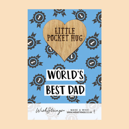 Pocket Hug - World’s Best Dad | Thoughtful Father’s Day Gift | Keepsake Token for Sending Hugs & Appreciation to Dad