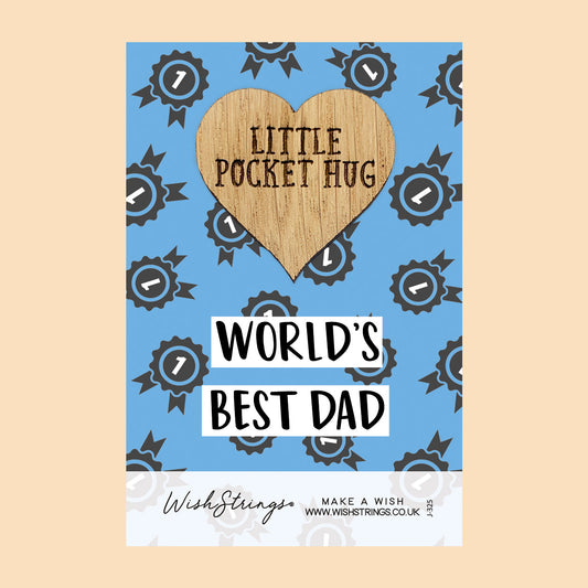 Pocket Hug - World’s Best Dad | Thoughtful Father’s Day Gift | Keepsake Token for Sending Hugs & Appreciation to Dad