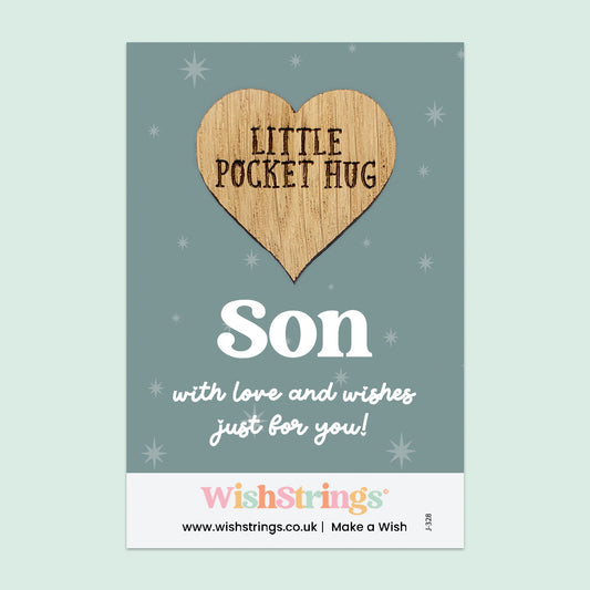 Pocket Hug - Son | Thoughtful Gift from Parent | Keepsake Token for Sending Hugs & Love to a Special Son