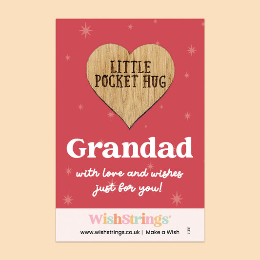 Pocket Hug - Grandad | Thoughtful Gift from Grandchildren | Keepsake Token for Sending Hugs & Love to a Special Grandad