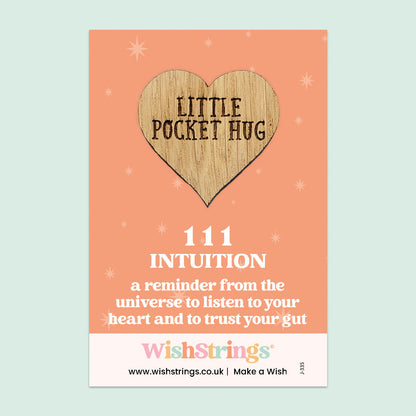 Pocket Hug - Angel Numbers 111 | Keepsake Token for Intuition, Listening to Your Heart & Trusting Your Gut