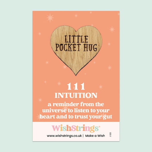 Pocket Hug - Angel Numbers 111 | Keepsake Token for Intuition, Listening to Your Heart & Trusting Your Gut