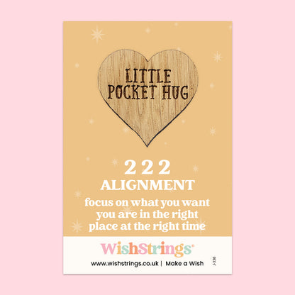Pocket Hug - Angel Numbers 222 | Keepsake Token for Alignment & Being in the Right Place at the Right Time
