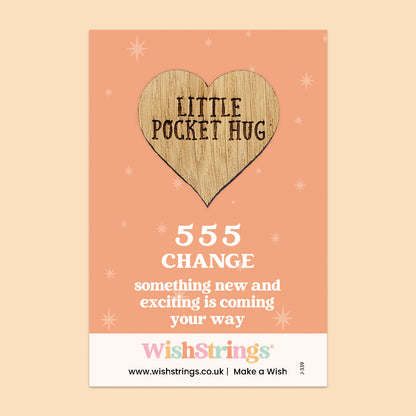 Pocket Hug - Angel Numbers 555 | Keepsake Token for Change & Exciting New Beginnings