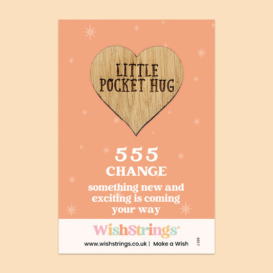Pocket Hug - Angel Numbers 555 | Keepsake Token for Change & Exciting New Beginnings