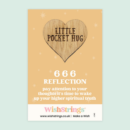 Pocket Hug - Angel Numbers 666 | Keepsake Token for Reflection & Awakening Your Higher Spiritual Truth