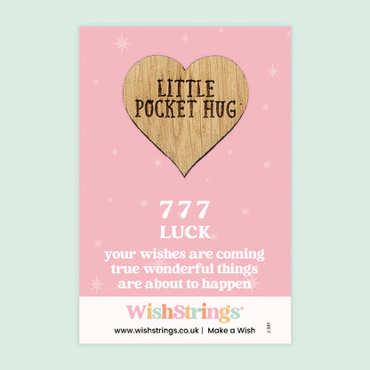 Pocket Hug - Angel Numbers 777 | Keepsake Token for Luck & Wishes Coming True