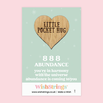 Pocket Hug - Angel Numbers 888 | Manifestation & Abundance Gift | Keepsake Token for Harmony with the Universe & Prosperity