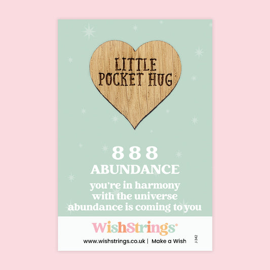 Pocket Hug - Angel Numbers 888 | Manifestation & Abundance Gift | Keepsake Token for Harmony with the Universe & Prosperity