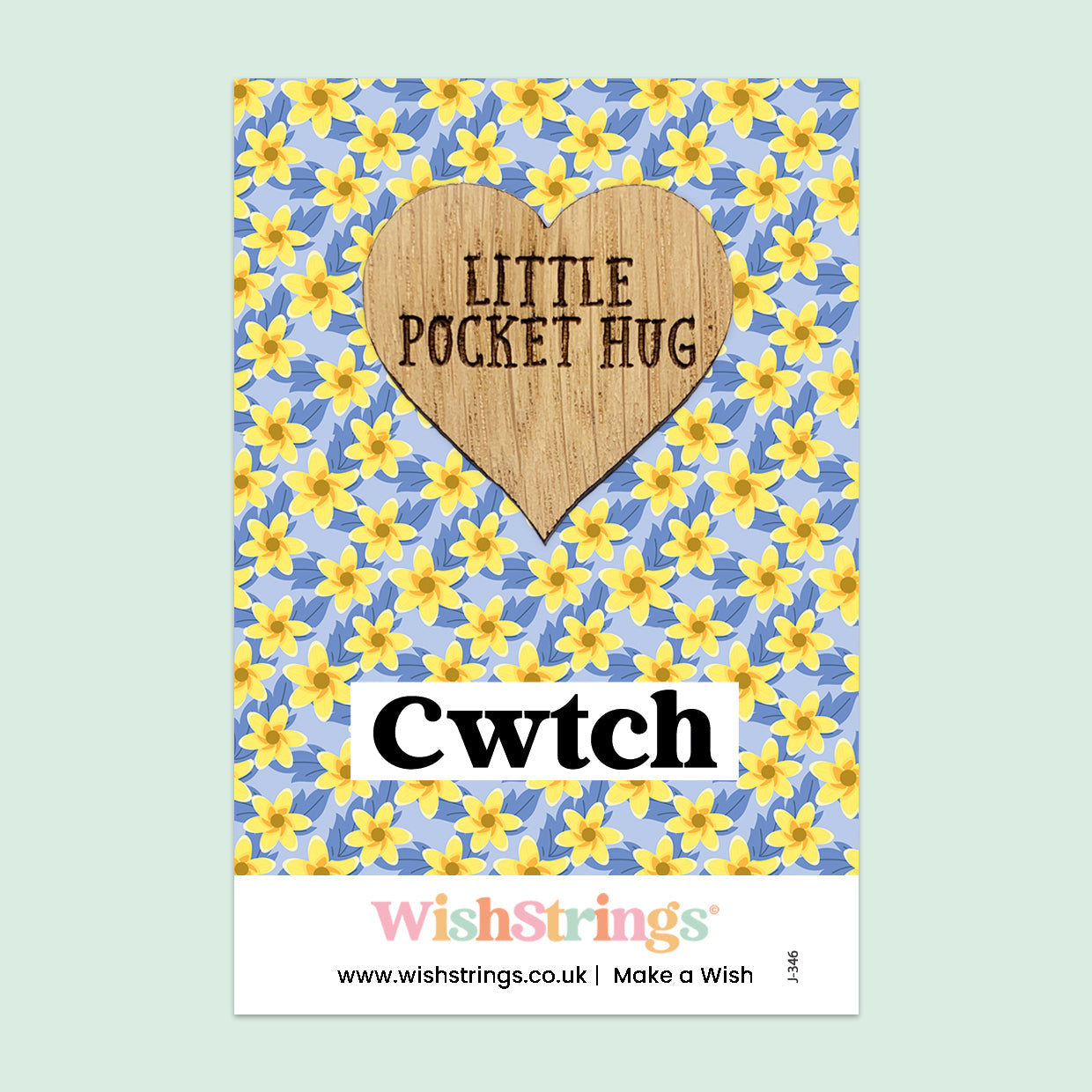 Wishstrings Pocket Hug - Cwtch, Welsh Quote Pocket Hug | Thoughtful Welsh Language Gift | Keepsake Token for Sending Hugs & Warm Embraces
