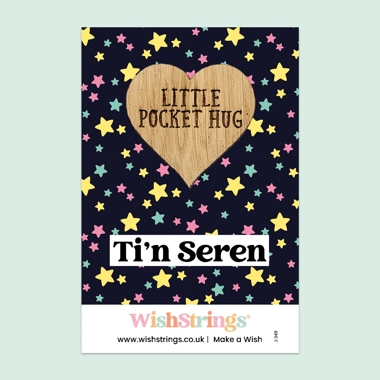 Pocket Hug - T’in Seren, Welsh Quote Pocket Hug | Thoughtful Welsh Language Gift | Keepsake Token for Sending Hugs, Cwtch & Love
