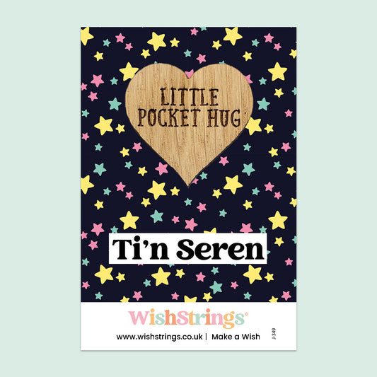Pocket Hug - T’in Seren, Welsh Quote Pocket Hug | Thoughtful Welsh Language Gift | Keepsake Token for Sending Hugs, Cwtch & Love