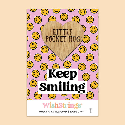 Pocket Hug - Keep Smiling | Uplifting Gift for Positivity & Support | Keepsake Token for Sending Hugs, Love & a Thoughtful Pick-Me-Up