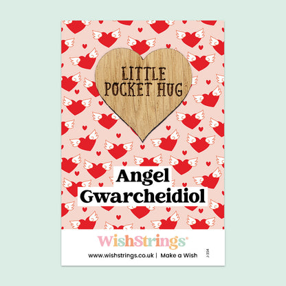 Pocket Hug - Angel Gwarcheidiol, Welsh Guardian Angel | Thoughtful Welsh Language Gift | Keepsake Token for Sending Hugs & Angelic Protection