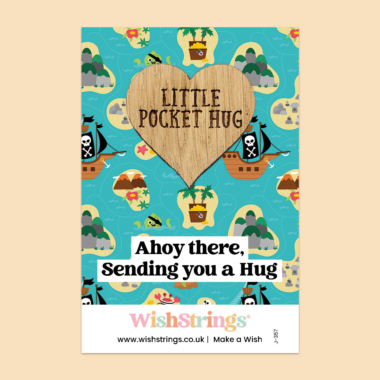 Pocket Hug - Ahoy There, Sending You a Hug | Fun Pirate-Themed Gift | Keepsake Token for Sending Hugs & Nautical Adventure Lovers