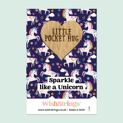 Pocket Hug - Sparkle Like a Unicorn, Magical Unicorn Theme Design | Enchanting Gift for Positivity & Support | Keepsake Token for Sending Hugs, Love & a Magical Pick-Me-Up