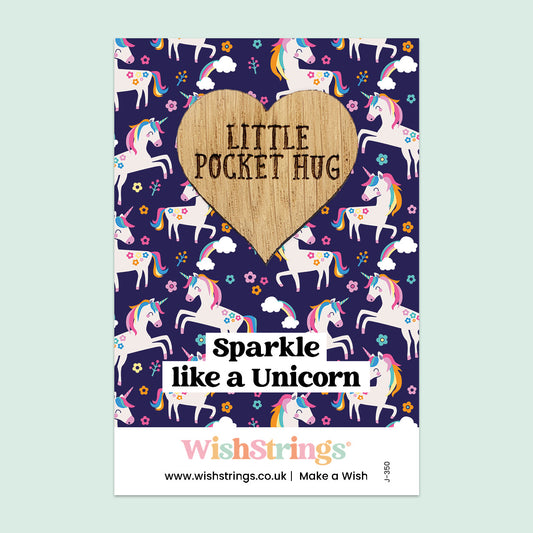 Pocket Hug - Sparkle Like a Unicorn, Magical Unicorn Theme Design | Enchanting Gift for Positivity & Support | Keepsake Token for Sending Hugs, Love & a Magical Pick-Me-Up