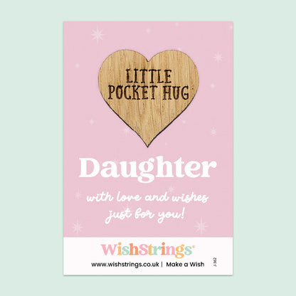 WishStrings “Daughter” Pocket Hug | Thoughtful Gift from Mum or Dad | Sentimental Keepsake Token | Thinking of You Gift for Daughter | Gift Under £5