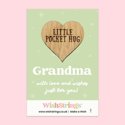 WishStrings “Grandma” Pocket Hug | Sentimental Gift for Nan | Heartfelt Keepsake Token from Grandchildren | Thinking of You | Letterbox Gift Under £5