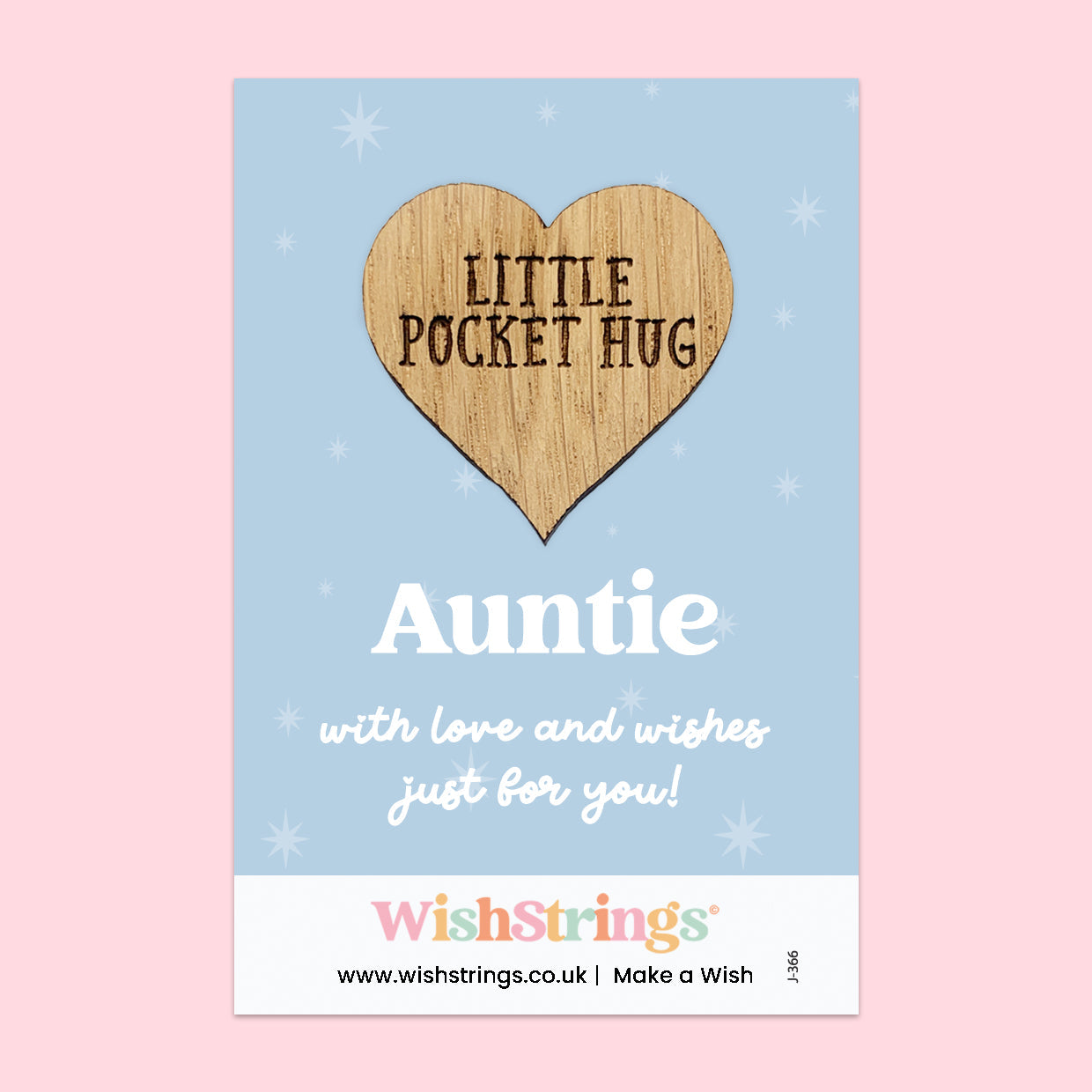 WishStrings “Auntie” Pocket Hug | Thoughtful Gift for Auntie | Sentimental Keepsake Hug Token | Thinking of You or Birthday Gift | Letterbox Gift for Her