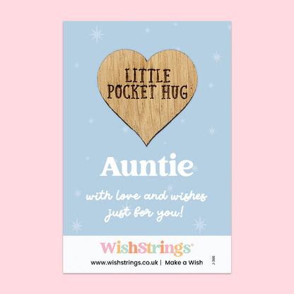 WishStrings “Auntie” Pocket Hug | Thoughtful Gift for Auntie | Sentimental Keepsake Hug Token | Thinking of You or Birthday Gift | Letterbox Gift for Her