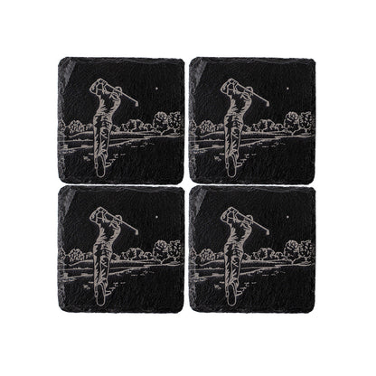 Golf Slate Coasters - Set of 4