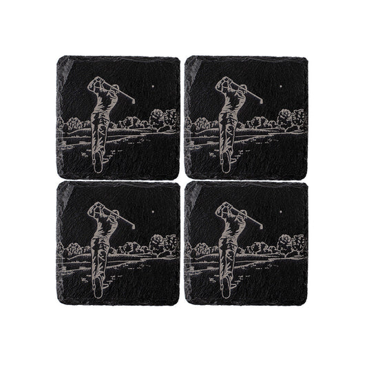 Golf Slate Coasters - Set of 4