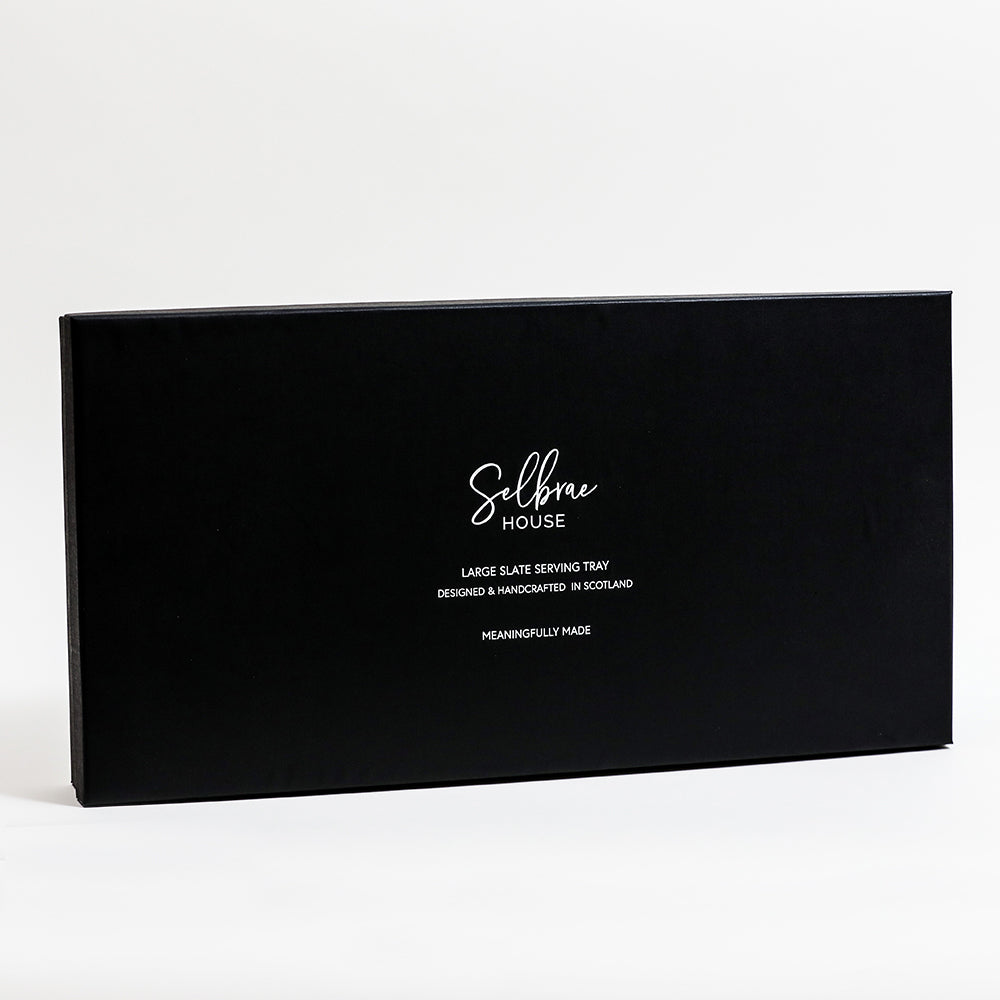 Large Slate Serving Tray with Stag Motif