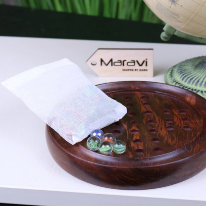 Jajur Wooden Solitaire Board Game Set