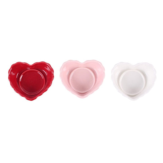 Set of 3 Scalloped Heart Tealight Holders