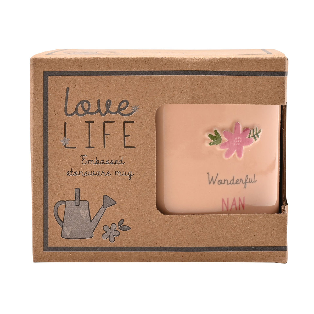 Love Life Embossed Mug - Nan