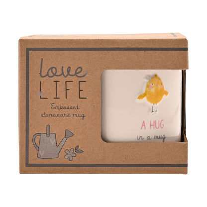 Love Life Embossed Mug - Hug