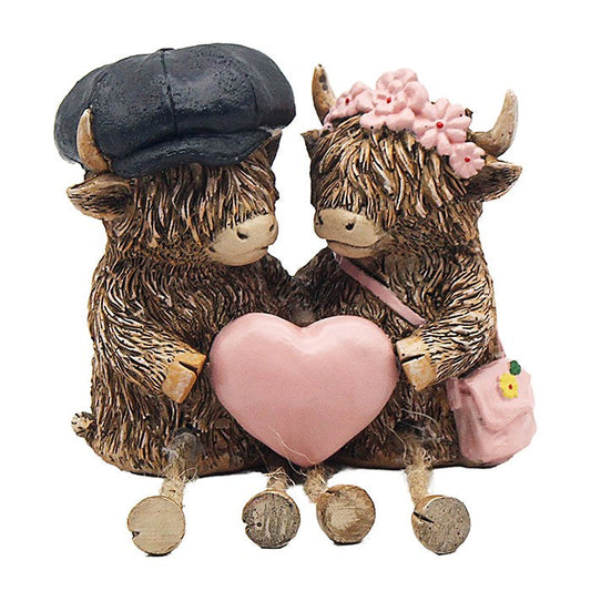 Bronze Effect Highland Cow Ornament with Cute Dangle Legs