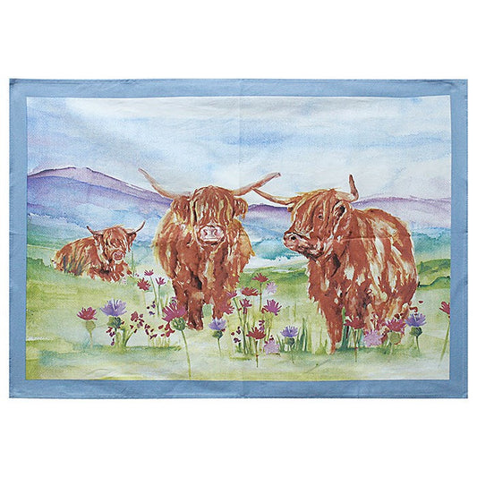 Jennifer Rose Highland Cow Tea Towel