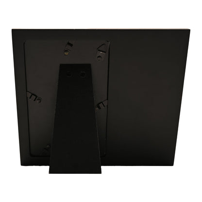 Black photo frame back with hanging tabs and 4x6 portrait opening