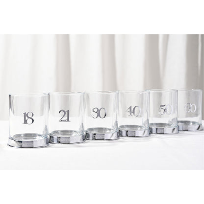 Milestones 3D Number Whisky Glass - 18