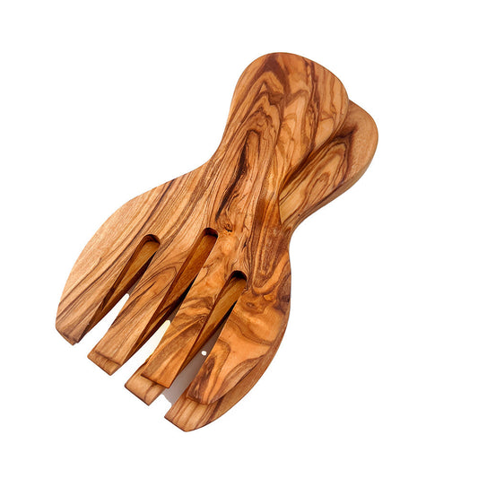 Olive Wood Salad Hands Set