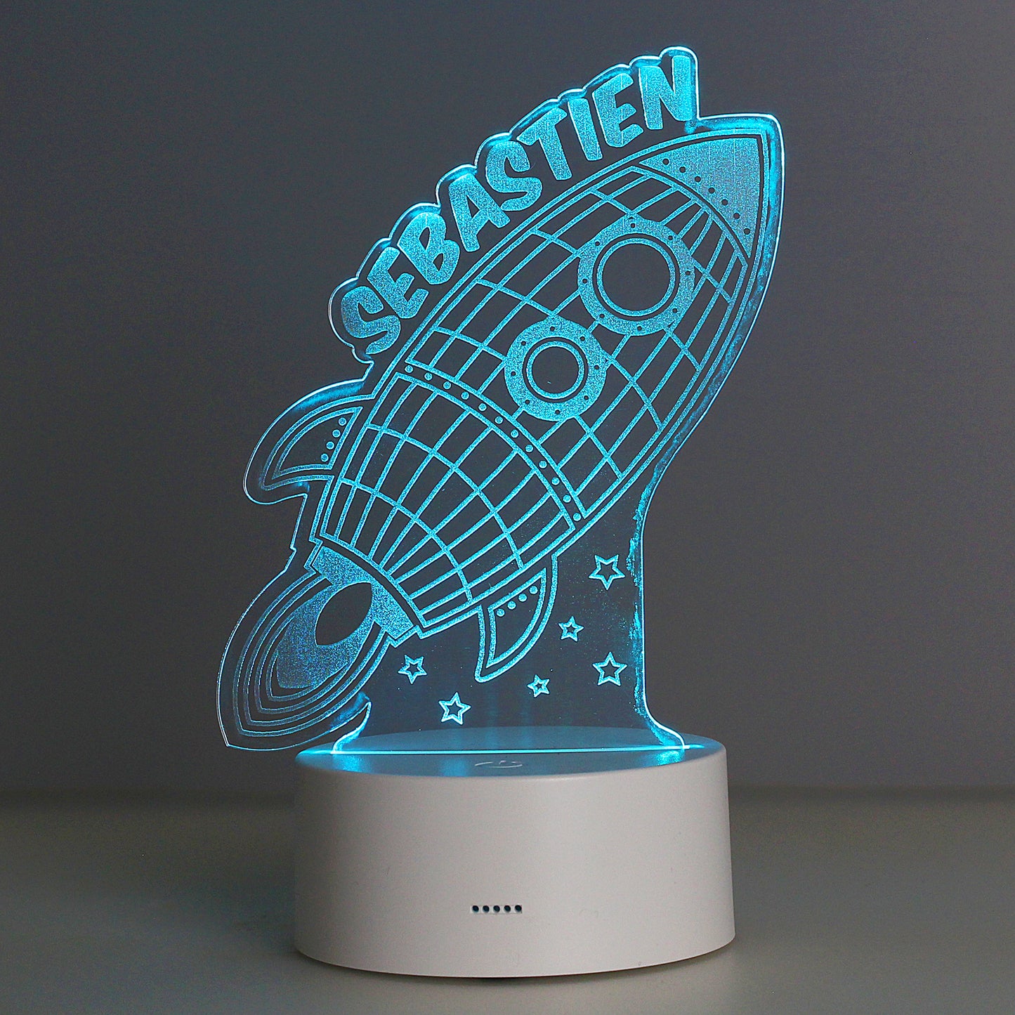 Personalised Rocket LED Colour Changing Night Light