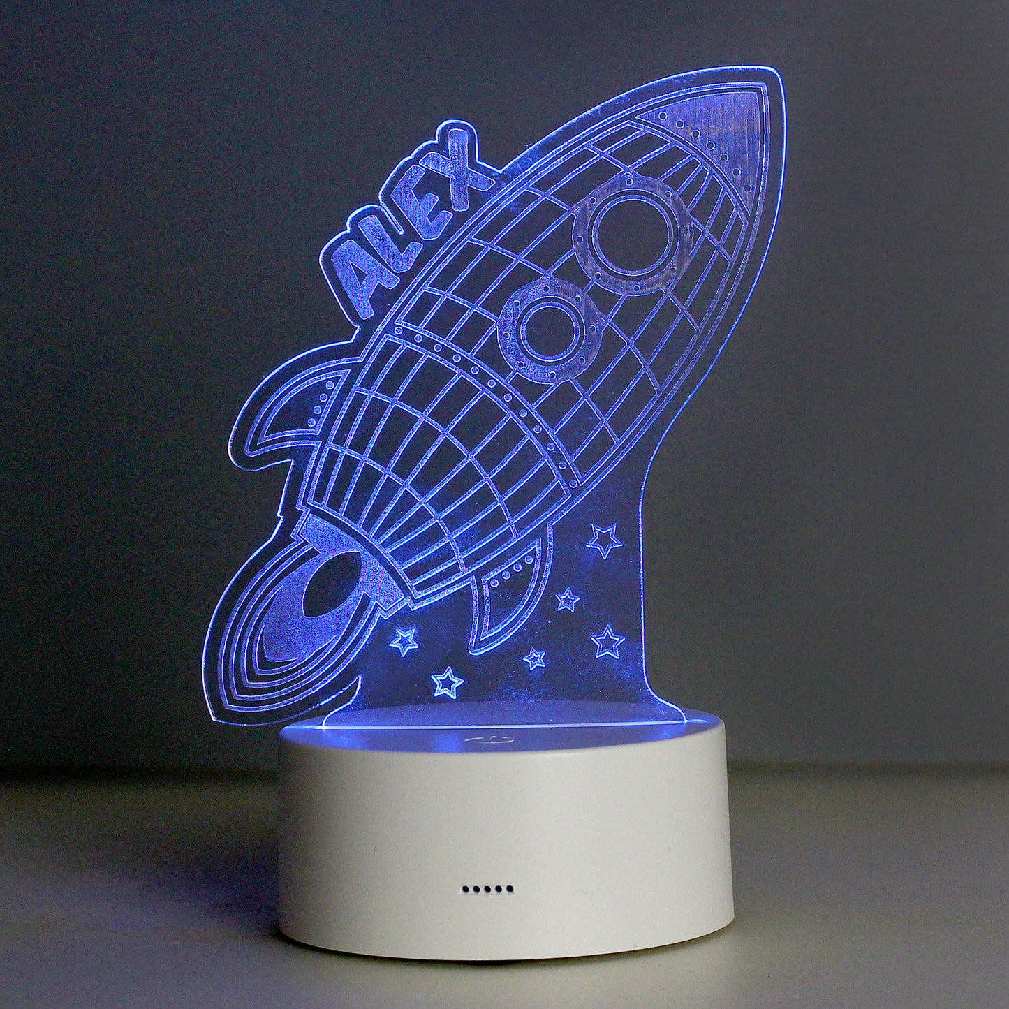 Personalised Rocket LED Colour Changing Night Light