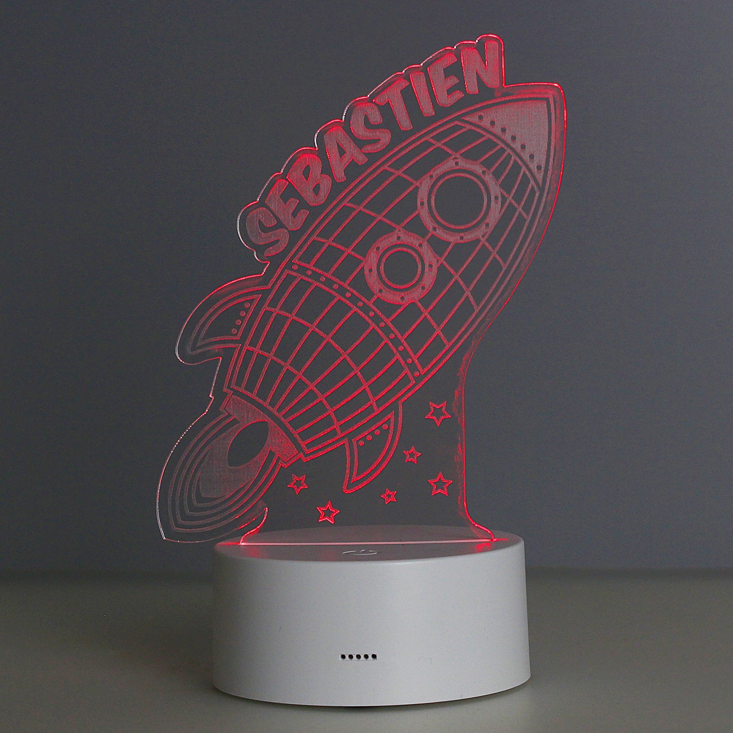 Personalised Rocket LED Colour Changing Night Light